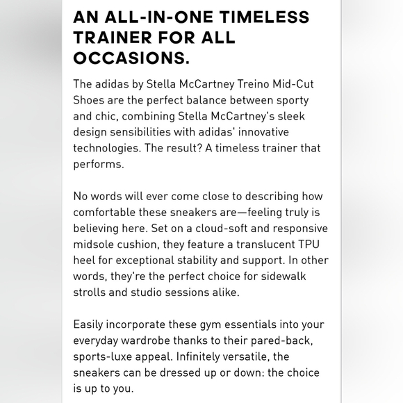 ADIDAS BY STELLA MCCARTNEY TREINO MID-CUT SHOES IN HEATHERED GREY WHITE SIZE 6.5 - Picture 15 of 16